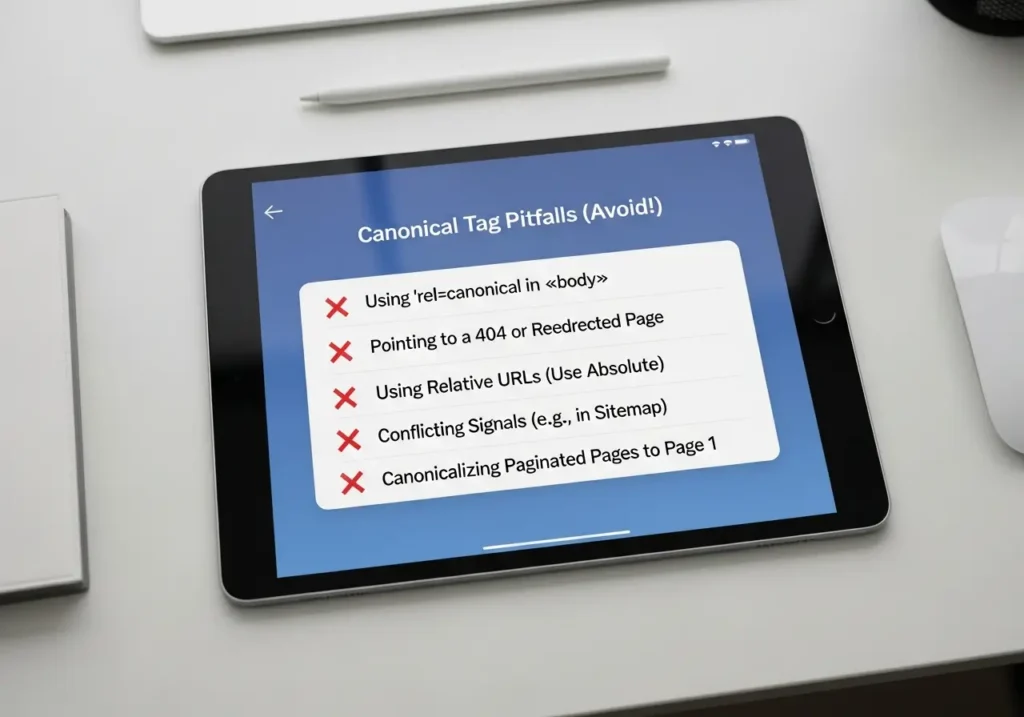 چک لیست اشتباهات رایج پیاده سازی تگ کنونیکال