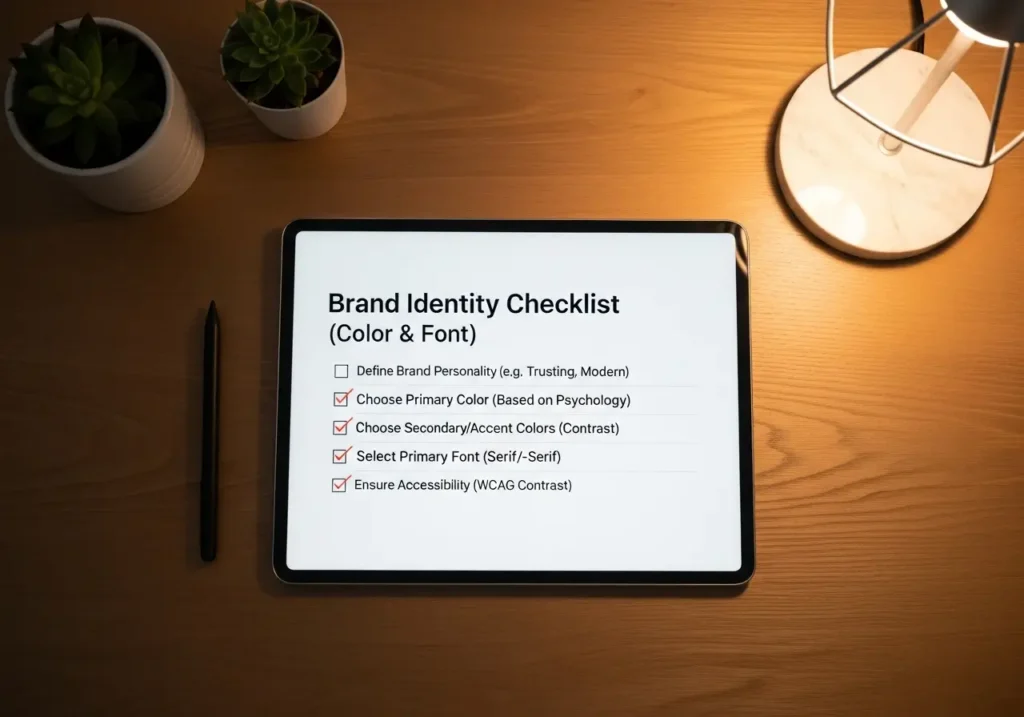 چک لیست انتخاب رنگ و فونت بر اساس هویت برند و روانشناسی