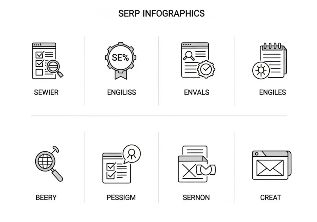 تحلیل SERP: چرا آنالیز نتایج گوگل مهمتر از حجم جستجو است؟ 2 اینفوگرافیک انواع ویژگی های رایج SERP (SERP Features)