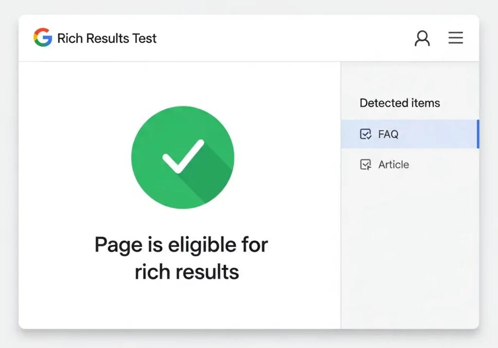 رابط کاربری ابزار Rich Results Test گوگل برای تست ریچ اسنیپت