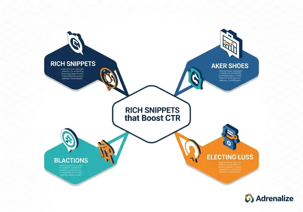 اینفوگرافیک انواع ریچ اسنیپت موثر بر CTR (مانند اسکیما FAQ و Review)