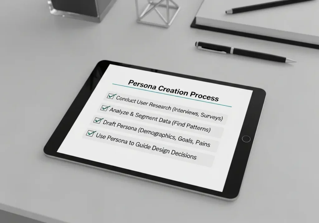 چک لیست فرآیند گام به گام ساخت و طراحی پرسونای کاربر