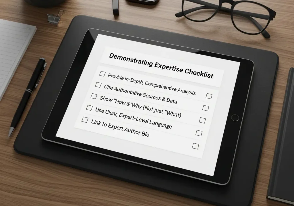 چک لیست روش های نمایش تخصص (Expertise) در محتوا