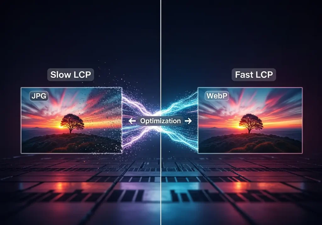 چگونه تصاویر وبسایت را برای CWV بهینه کنیم؟ (WebP و Lazy Load حرفهای) 1 بهینه سازی تصاویر برای Core Web Vitals (بهبود LCP و CLS)