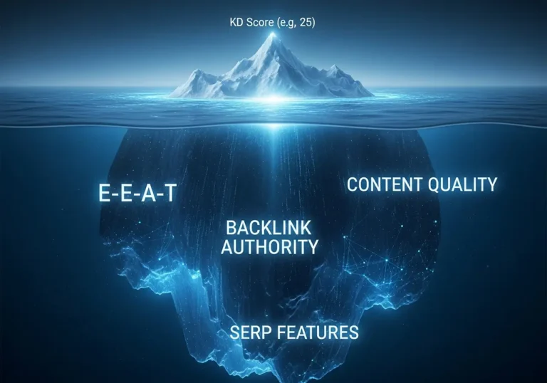 تحلیل سختی کلمه کلیدی (KD) - مفهوم کوه یخ (عوامل پنهان)