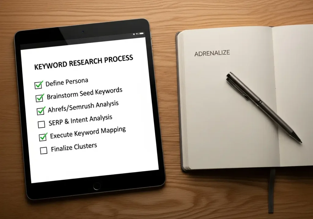 چک لیست فرآیند تحقیق کلمات کلیدی (از تعریف پرسونا تا کیورد مپینگ)