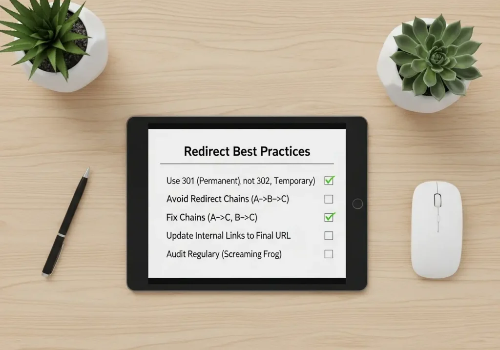 اهمیت Redirect 301 و Redirect Chain در حفظ اعتبار سئویی (Link Equity) 3 چک لیست بهترین روش ها برای بهینه سازی ریدایرکت ها و جلوگیری از زنجیره ریدایرکت