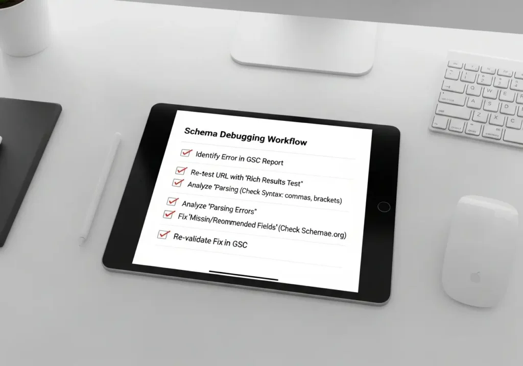 چک لیست ورک‌فلو گام به گام عیب یابی و رفع خطاهای اسکیما