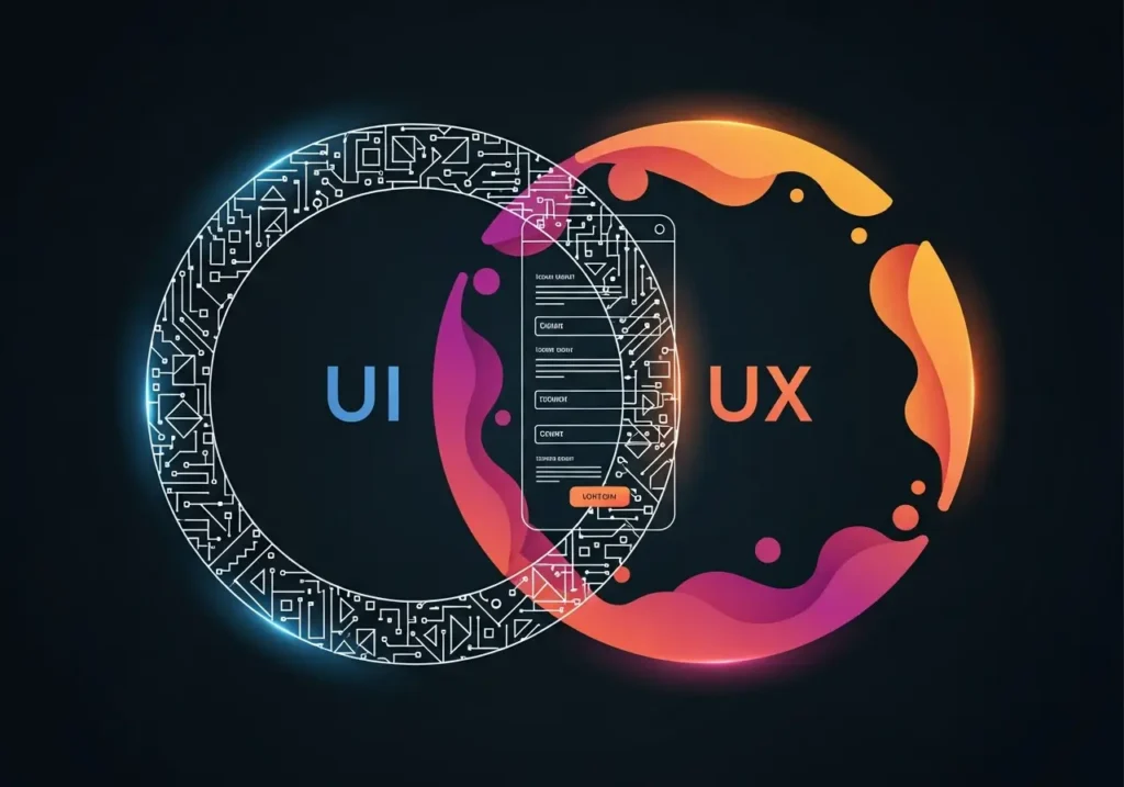 گرافیک انتزاعی ترکیب رابط کاربری و تجربه کاربری