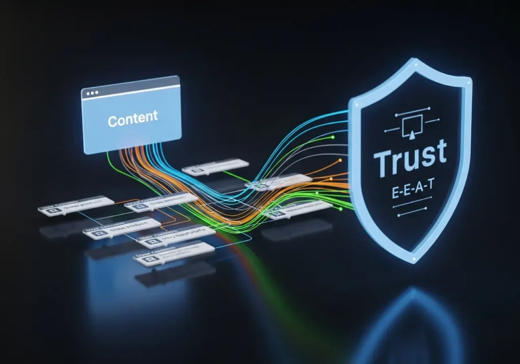 مفهوم تاثیر نظرات کاربران (UGC) بر سیگنال اعتماد (Trust) در E-E-A-T