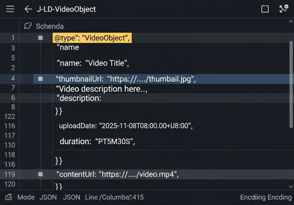 نمونه کد JSON-LD برای پیاده سازی اسکیما VideoObject (ویدئو)