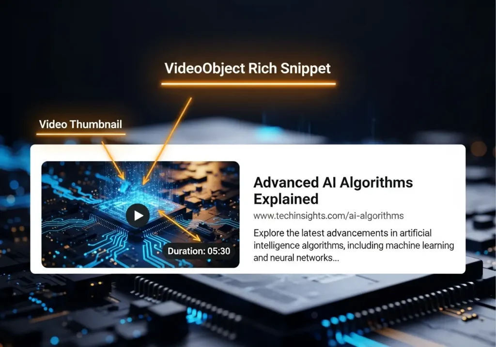 نمونه ریچ اسنیپت اسکیما VideoObject در نتایج جستجوی گوگل