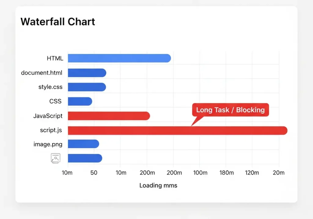 نمونه آنالیز آبشاری (Waterfall) برای تست سرعت سایت و یافتن گلوگاه