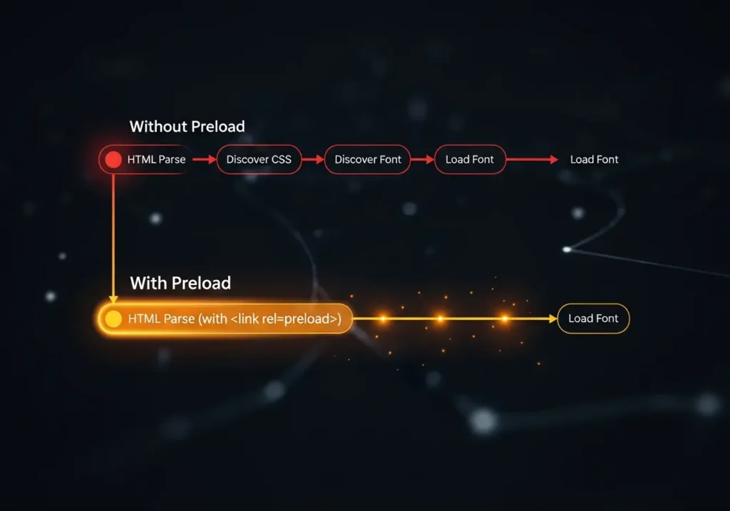مفهوم Preload فونت و تاثیر آن بر سرعت بارگذاری