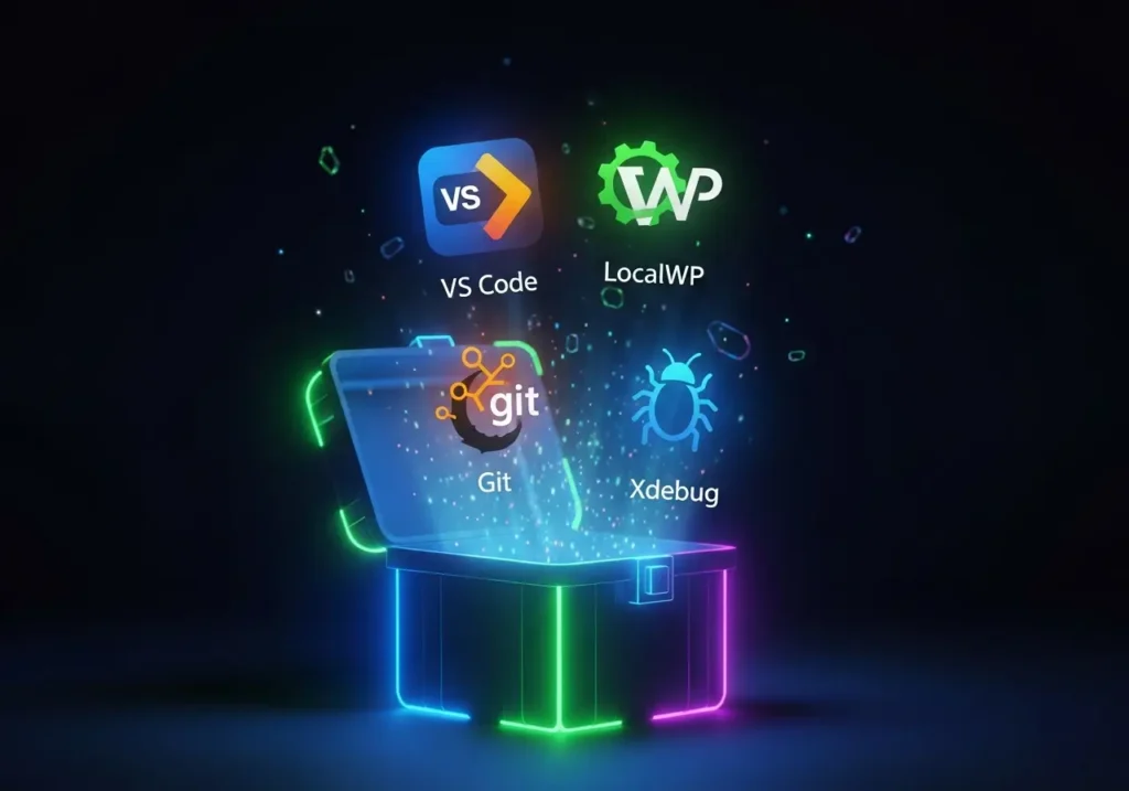 جعبه ابزار ابزارهای توسعه وردپرس (VS Code, LocalWP, Xdebug)